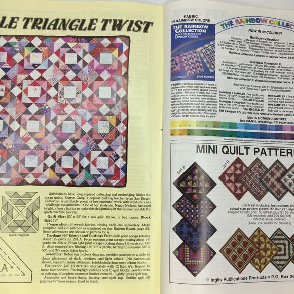Quilters Newsletter Magazine Dec 1987 Issue No 197 Quilt Patterns Design Holly I - Picture 6 of 13